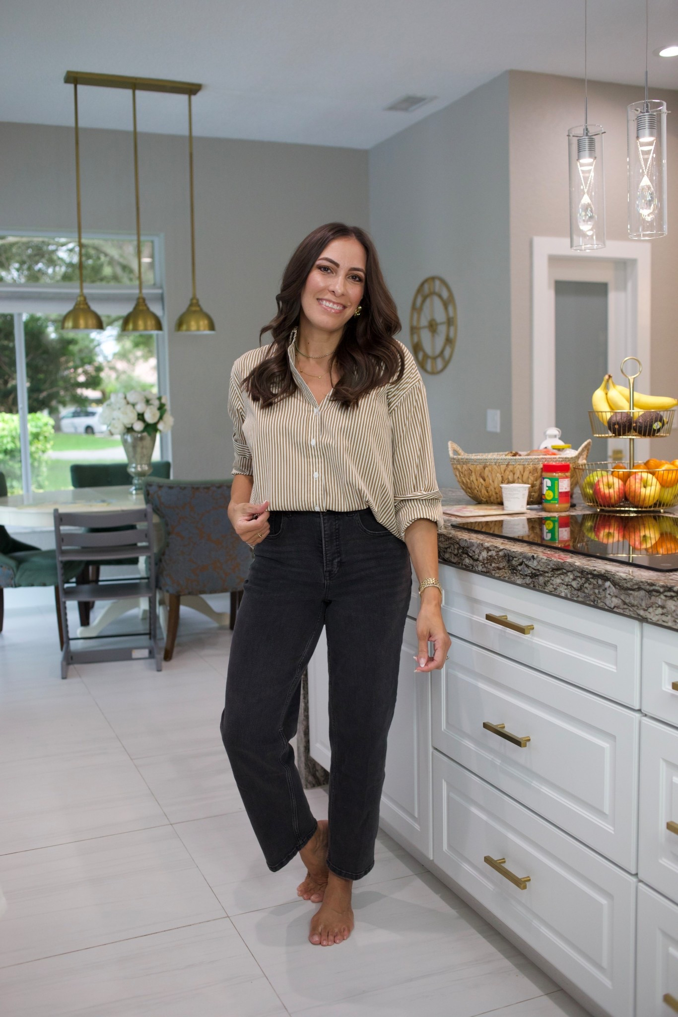 Classic ME outfit for work from home. Wearing an oversized button up shirt and timeless pair of straight leg jeans.

@Spanx #SpanxPartner

Wearing size medium in shirt and size medium in jeans (wear 28  or 29 normally). Run TTS. 

#LTKOver40 #LTKMidsize #LTKWorkwear