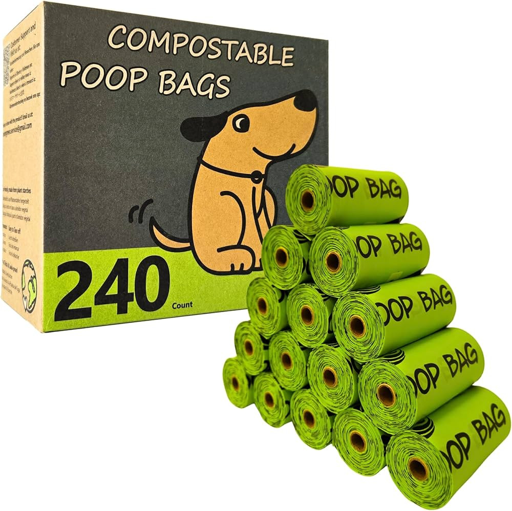 Certified Compostable Dog Poop Bag Rolls, Landfill friendly Doggie Poop Bags, Vegetable-Based, AS... | Amazon (US)
