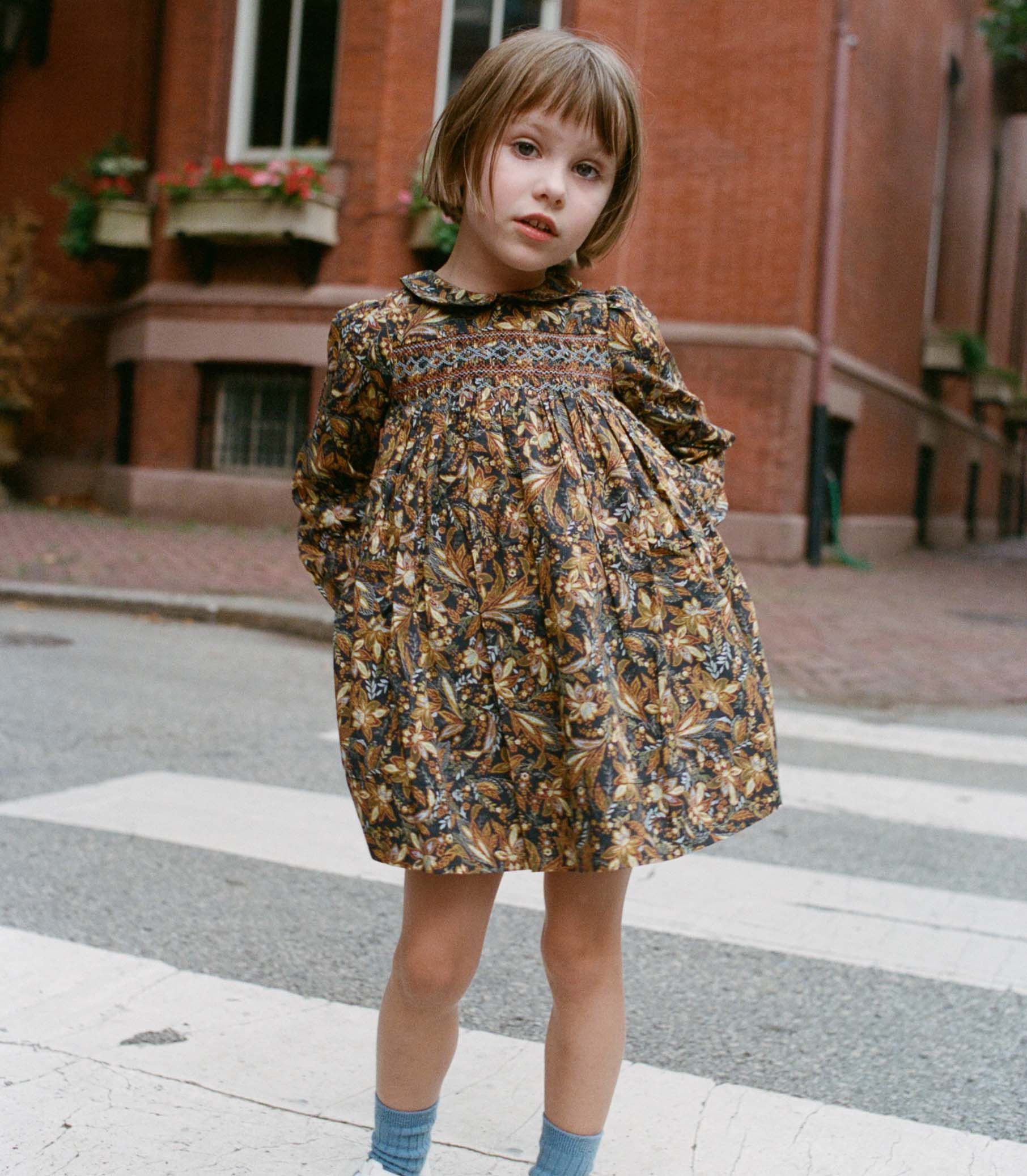 Letty Dress - Noir Narcissus Floral | DÔEN | DOEN