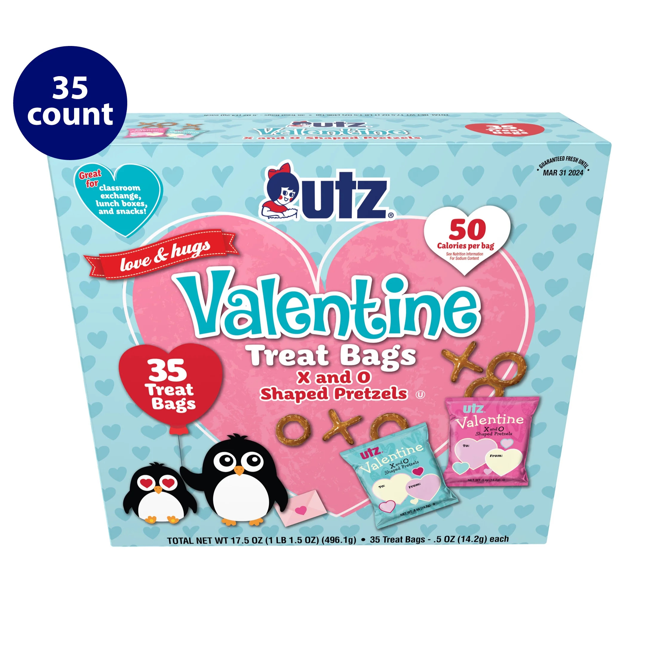 Utz Valentine Pretzel Treat Bags, 0.5 oz, 35 Ct | Walmart (US)