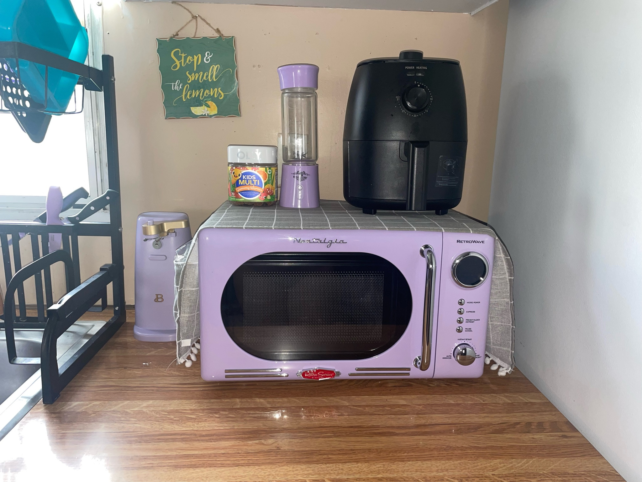 Purple microwave and kitchen stuff 

#LTKHome #LTKOver40 #LTKU
