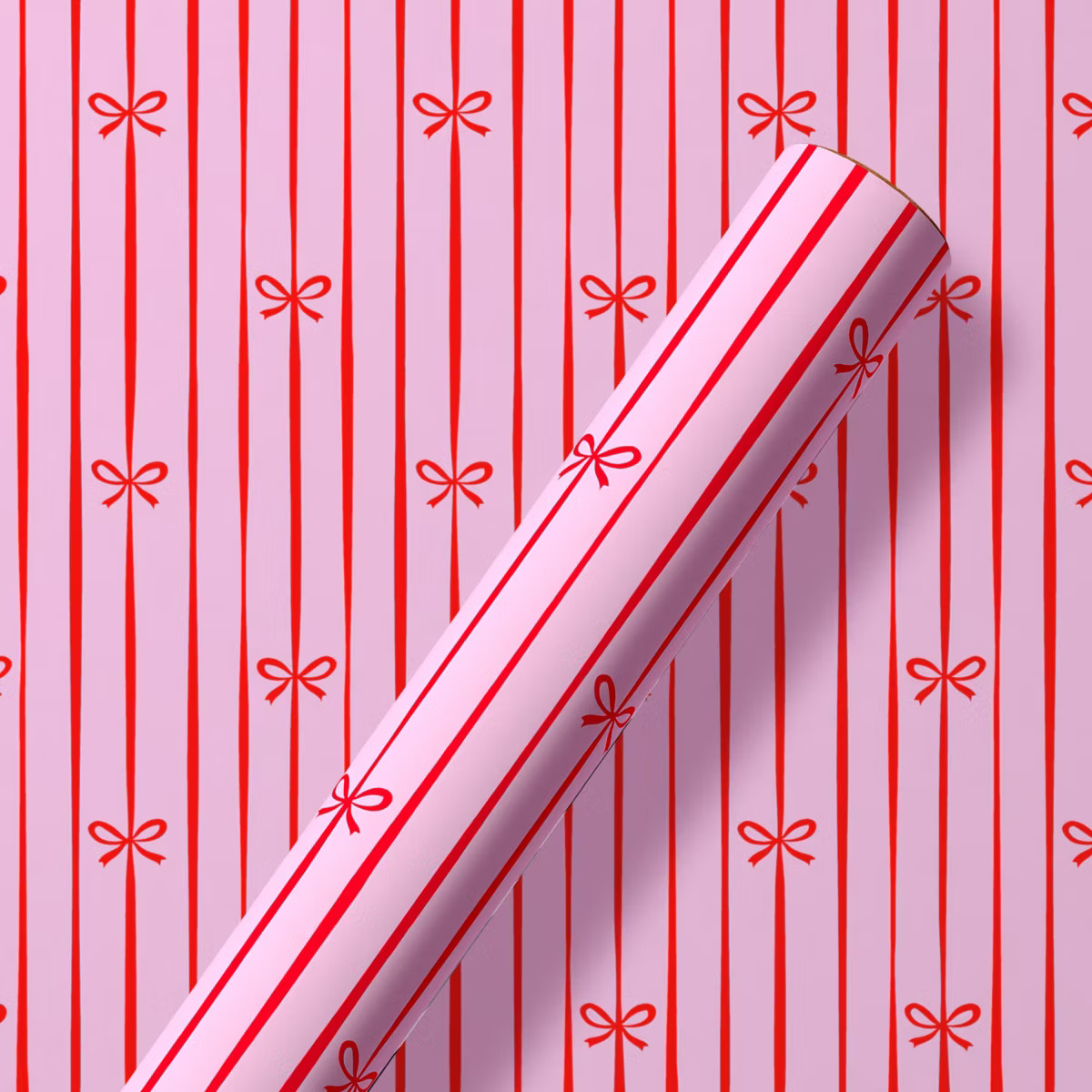 Valentine's Day Roll Wrap Paper and Ink Bow Stripes | Target