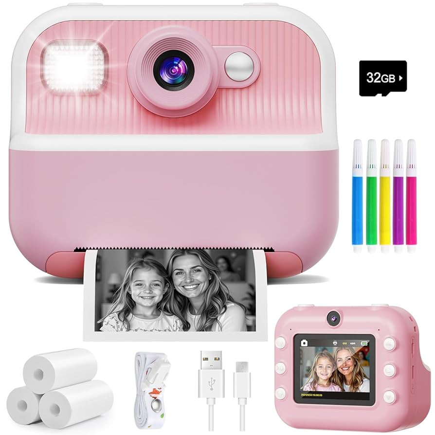 Instant Camera, Front Rear Dual Selfie Kids Camera with 1080P Videos, Holiday Birthday Gifts for ... | Amazon (US)
