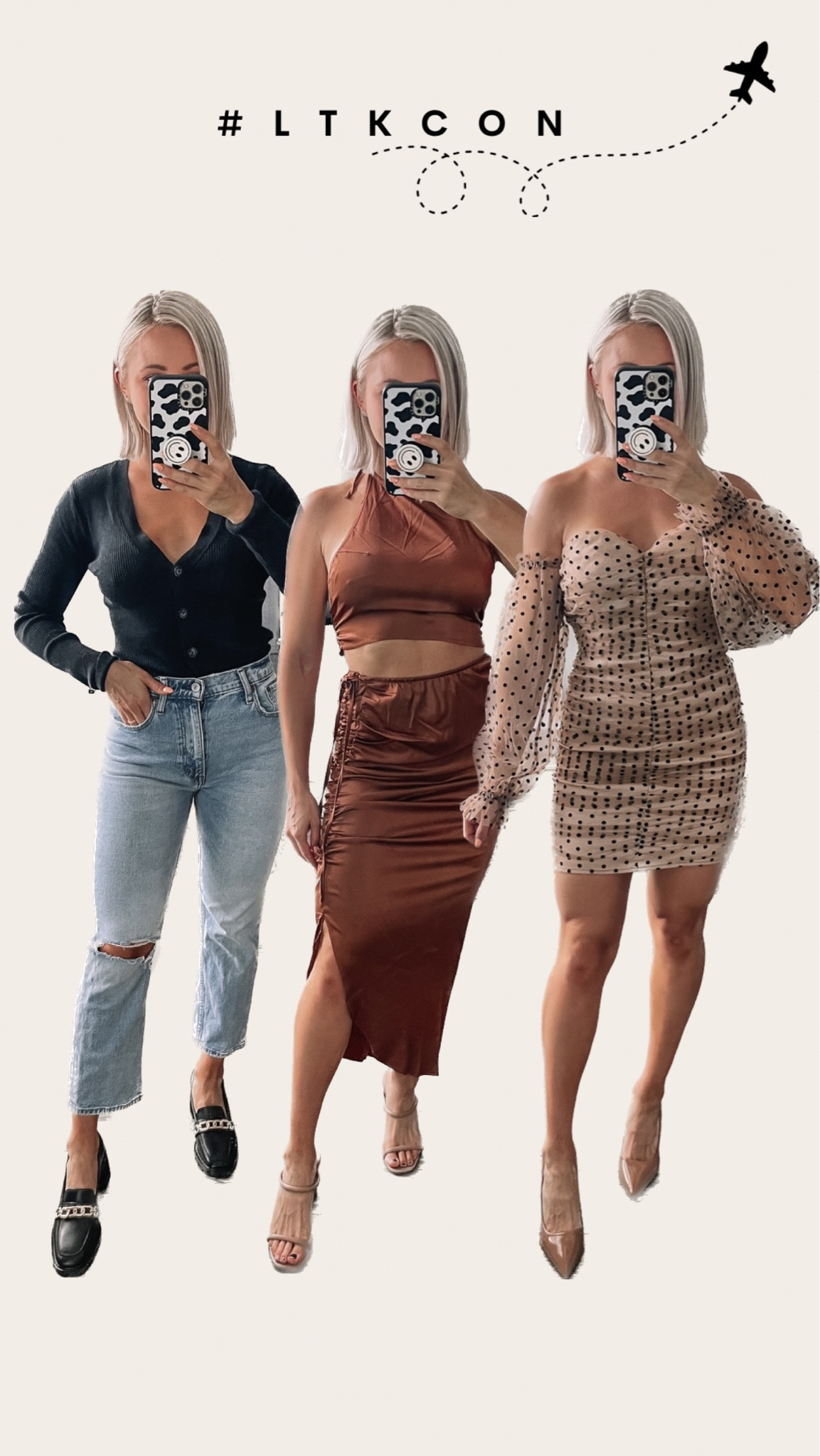 What I’m taking to #LTKCon in Dallas! A cocktail option and casual daytime options — side small in everything! Jeans are 26 #fallstyle #falloutfit #fallfashion 

#LTKSeasonal #LTKCon #LTKunder50