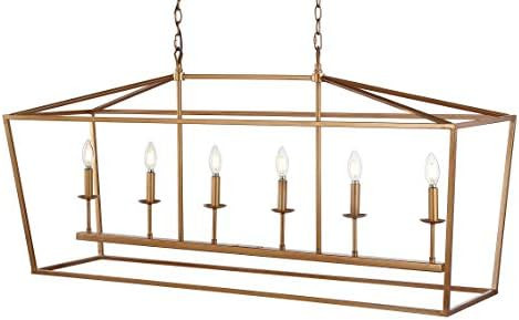 JONATHAN Y JYL7439B Pagoda Lantern Dimmable Adjustable Metal LED Pendant Classic Traditional Farm... | Amazon (US)