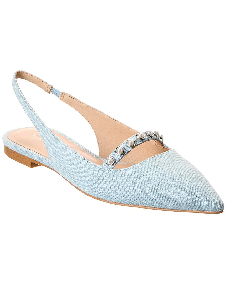Stuart Weitzman Pearl Denim Slingback Flat | Shop Simon