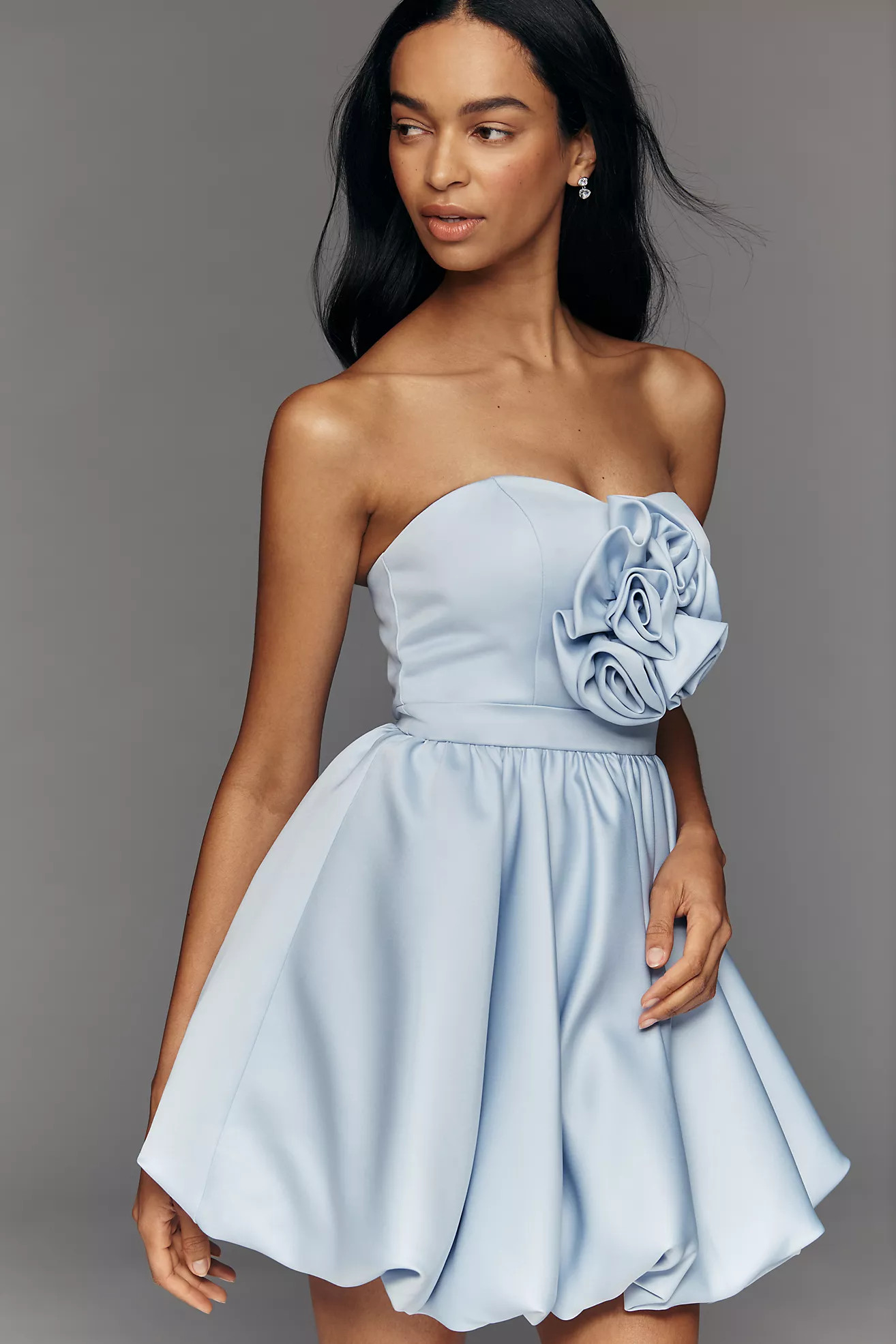 Mac Duggal Rosette Strapless Bubble Mini Dress | Anthropologie (US)