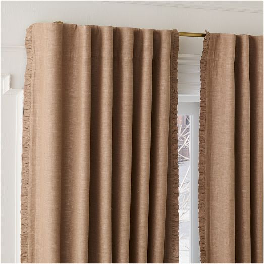 Ruffle Linen Blackout Curtain | West Elm (US)