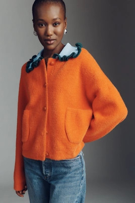 Essentiel Antwerp Jardener Ruffle-Collar Cardigan Sweater | Anthropologie (US)