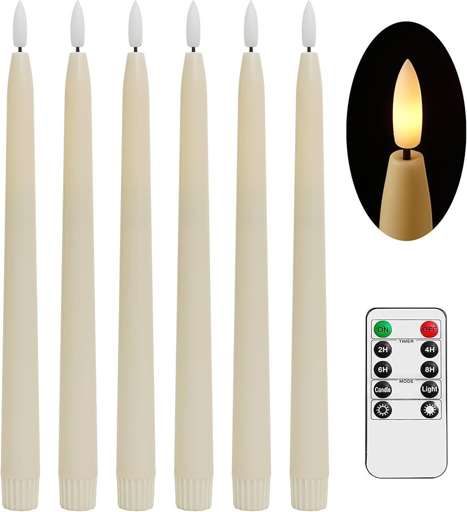 Stmarry Ivory Flameless Taper Candles with Remote Control - 11 Inch LED Candlesticks Battery Oper... | Amazon (US)