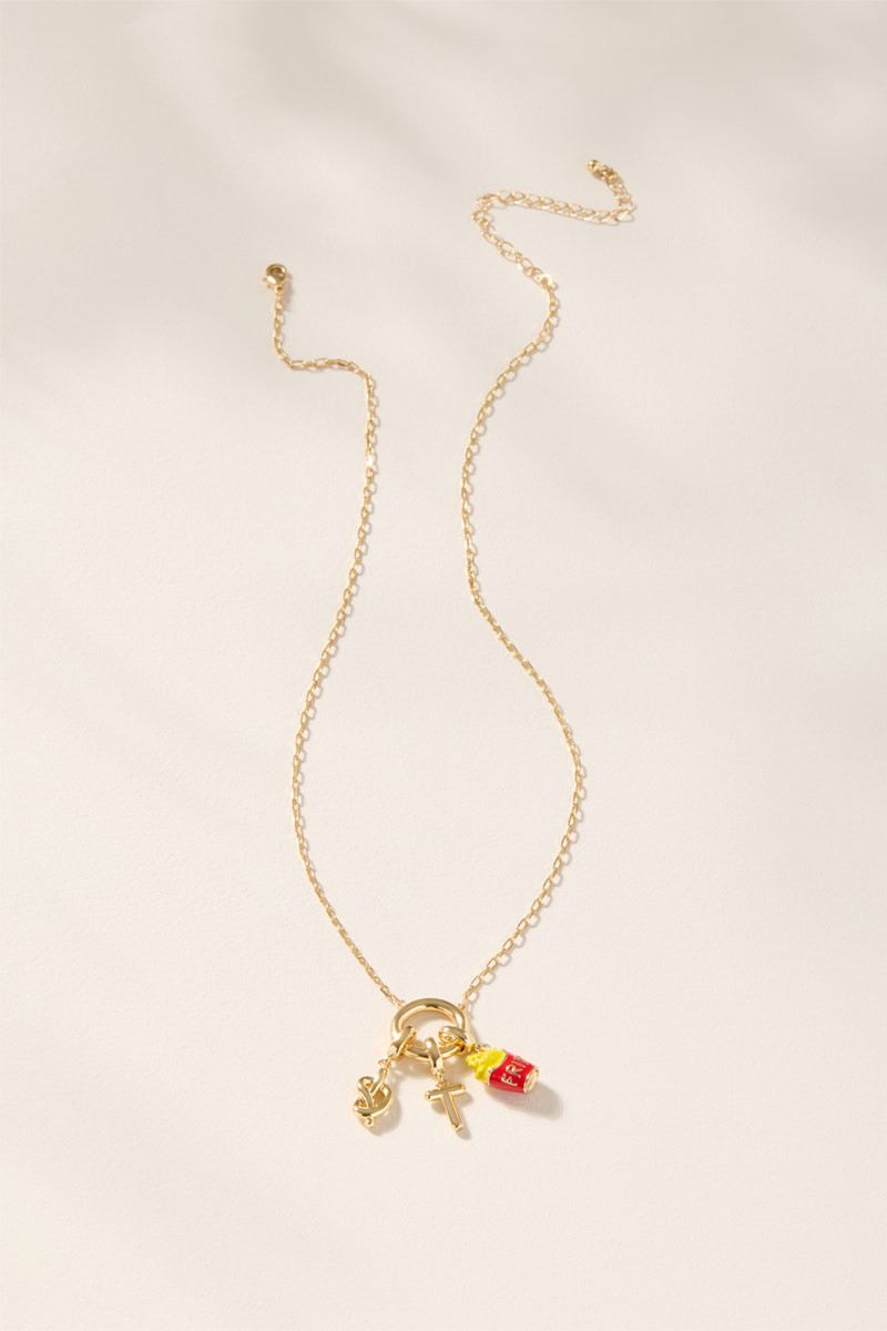 Cluster Charm Necklace Base Gold | Francesca's