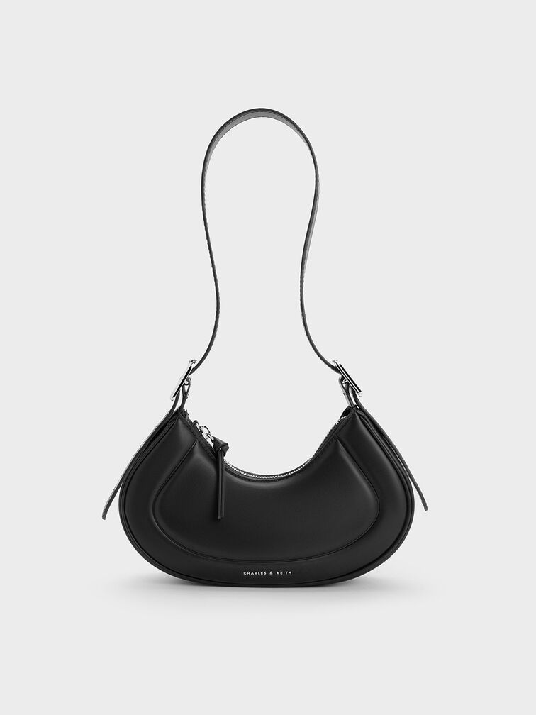 White Petra Curved Shoulder Bag | CHARLES & KEITH | Charles & Keith US