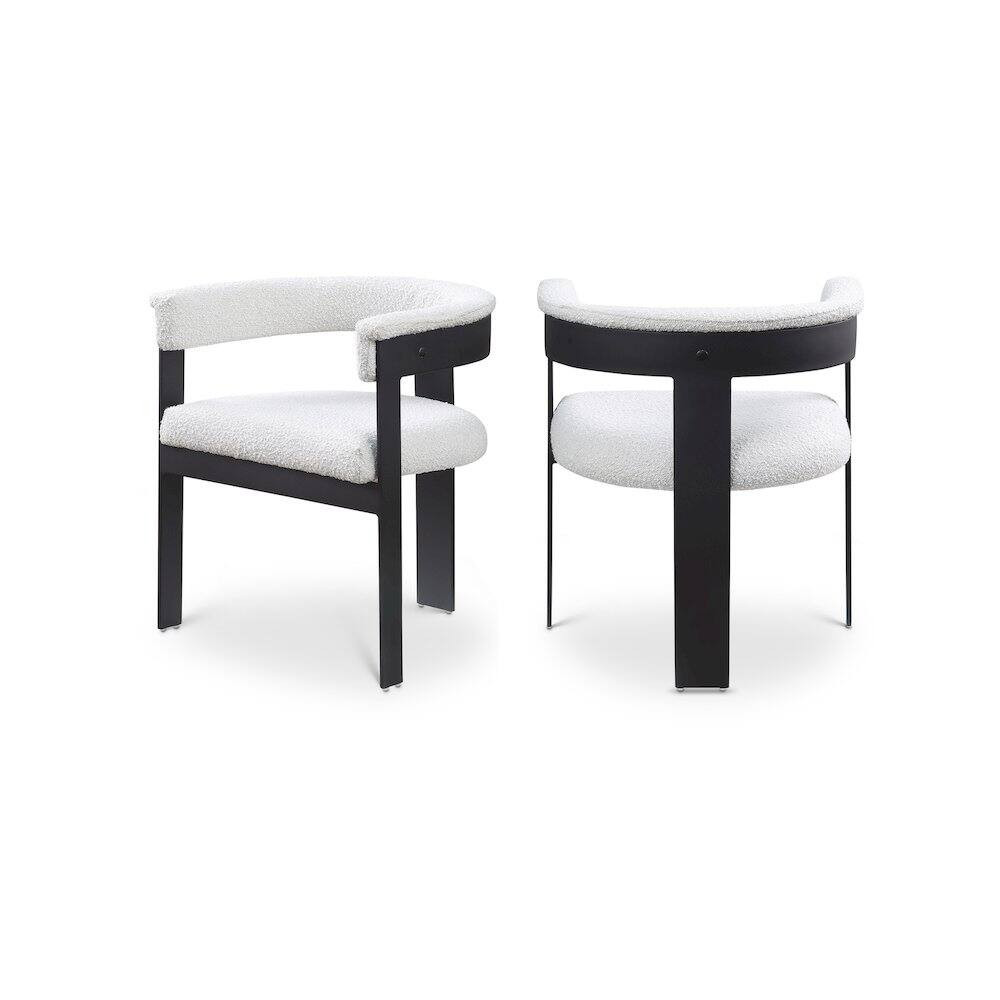 Meridian Furniture - Romeo Cream Boucle Fabric Dining Chair, Set of 2 - Beige | Best Buy U.S.