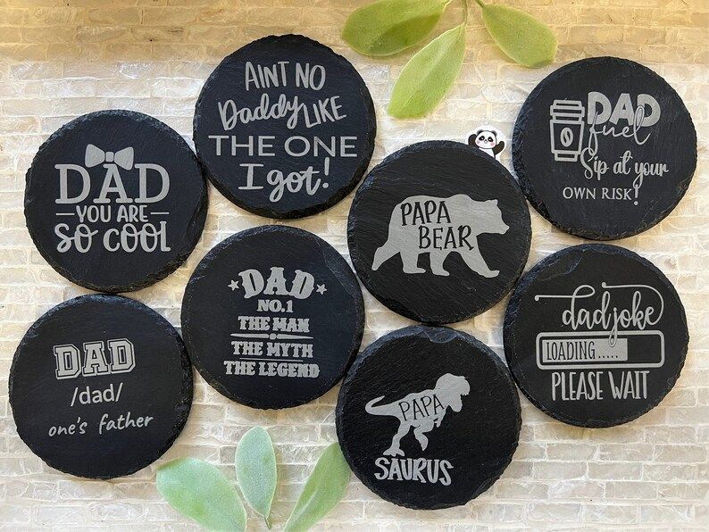 DAD-GRANDPA-Personalized Slate Coasters Celebrating Any Occasion, Father’s Day, Birthday, Grand... | Etsy (US)
