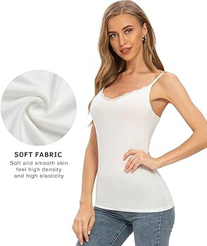 Rosyline V Neck Camisoles for Women Adjustable Lace Cami Undershirt Spaghetti Strap Lace Tank Top... | Amazon (US)