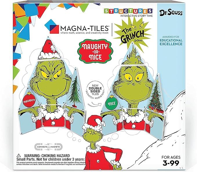 Magna-Tiles The Grinch Toys, Dr. Seuss Grinch Magnetic Tiles, Magnetic Kids’ Building Toys from... | Amazon (US)