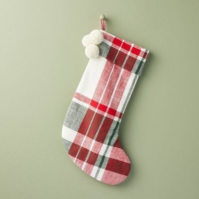 Festive Plaid Christmas Stocking Red/Green/Cream - Hearth & Hand™ with Magnolia | Target