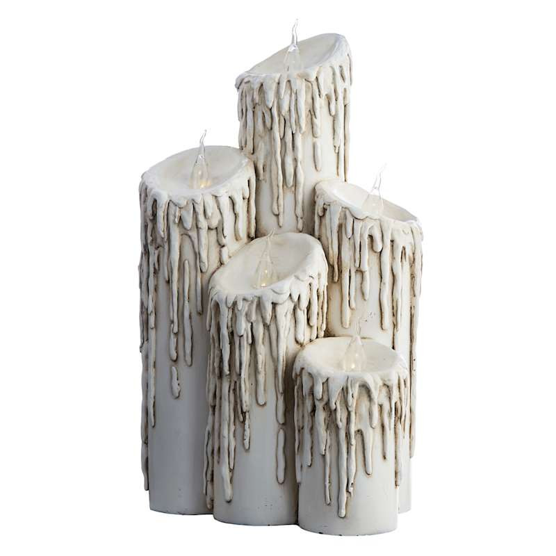 Midnight Shadows Cream Candle Cluster with Lights, 15" | At Home