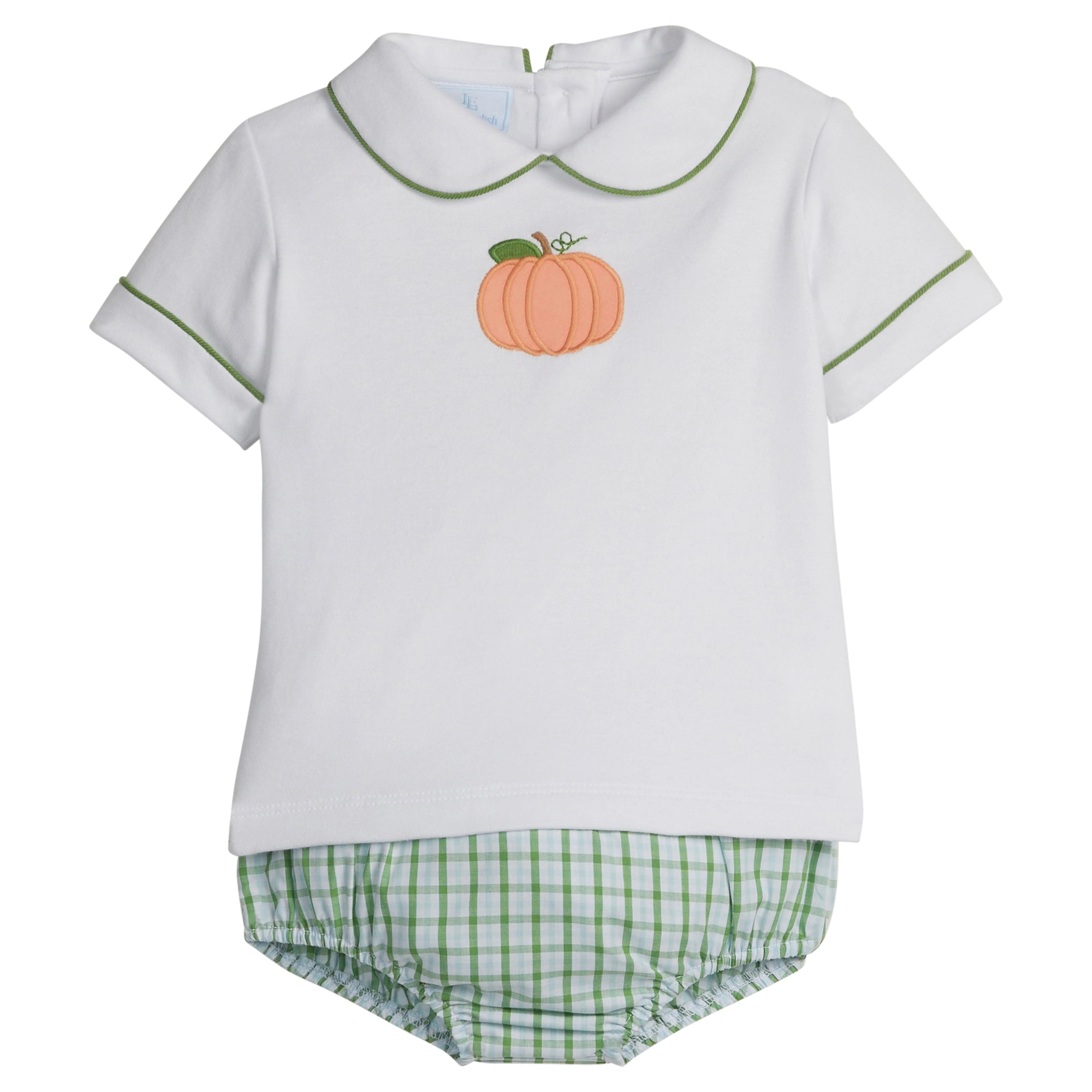 Little English Baby Boy's Applique Peter Pan Diaper Set - Pumpkin | Little English