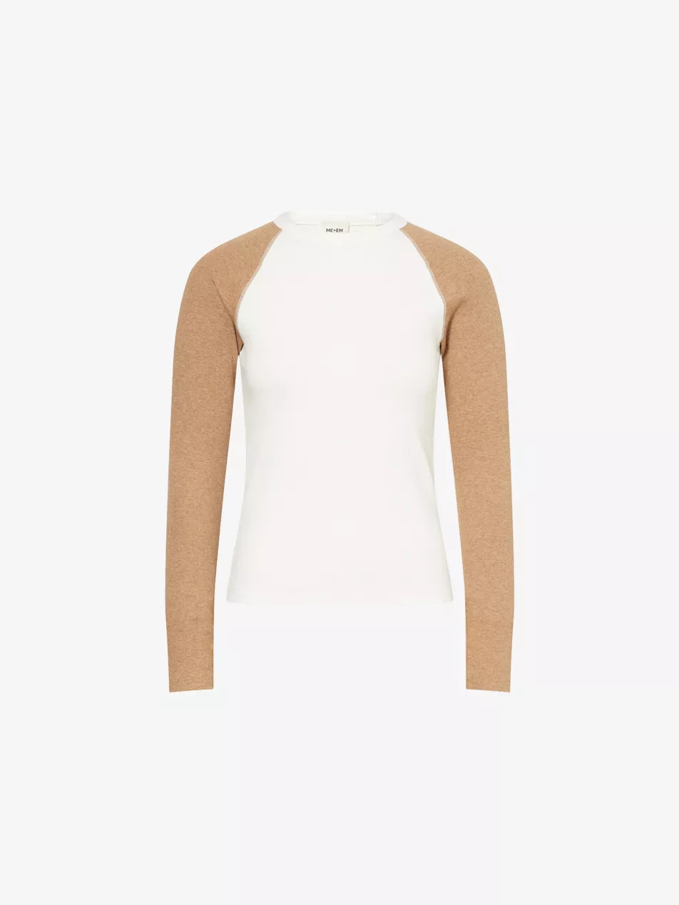 Baseball Raglan-Sleeve Stretch-Cotton Top | Selfridges