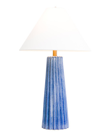 28.5in Pleated Ceramic Table Lamp | TJ Maxx