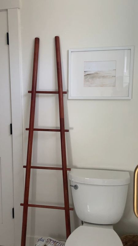 I love this inexpensive ladder from Target in our master bathroom.  

Ladder.  Bathroom decor.  Kohler toilet.  Amazon black door handle.  Door knob.  

#LTKhome #LTKstyletip #LTKxTarget