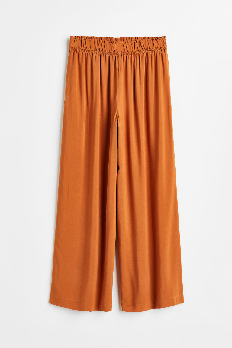 H & M - Cropped pull-on trousers - Orange | H&M (UK, MY, IN, SG, PH, TW, HK)