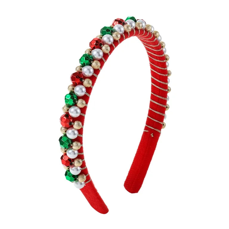 Holiday Time Beaded Headband for Women and Teens, 1 Piece | Walmart (US)