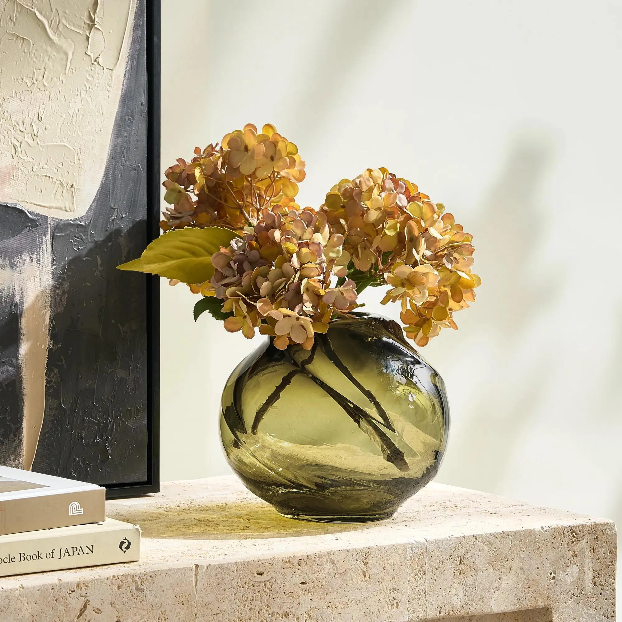 Dyan Glass Vase | Green | Décor Vases | Z Gallerie | 7.75"W x 7.75�??D x 6.5"H | Hand Blown Glass | Z Gallerie