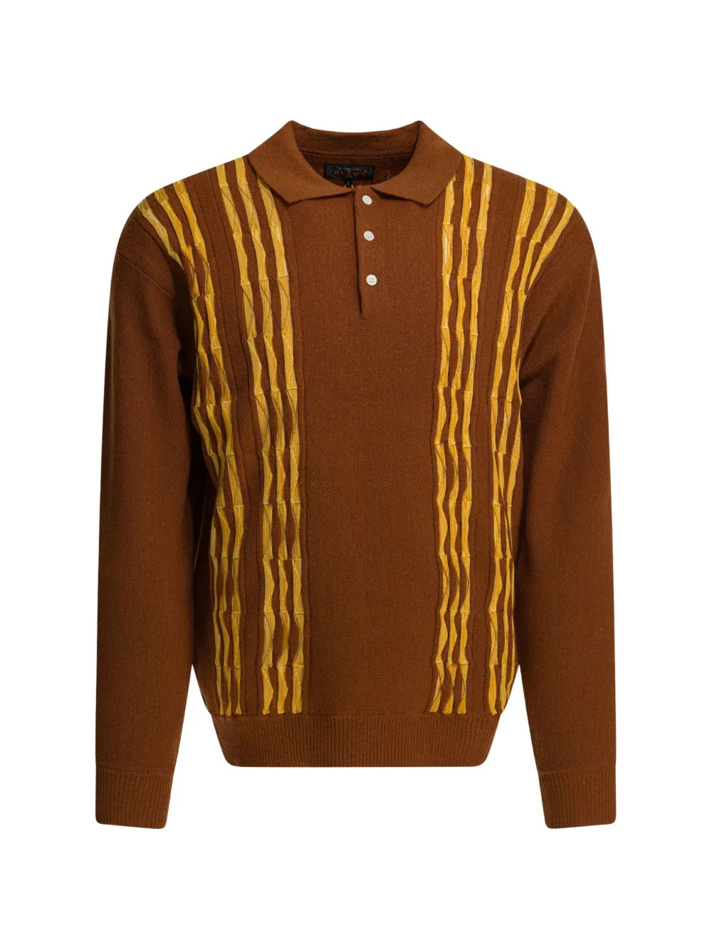BEAMS PLUS polo-collar sweater - Brown | Farfetch Global