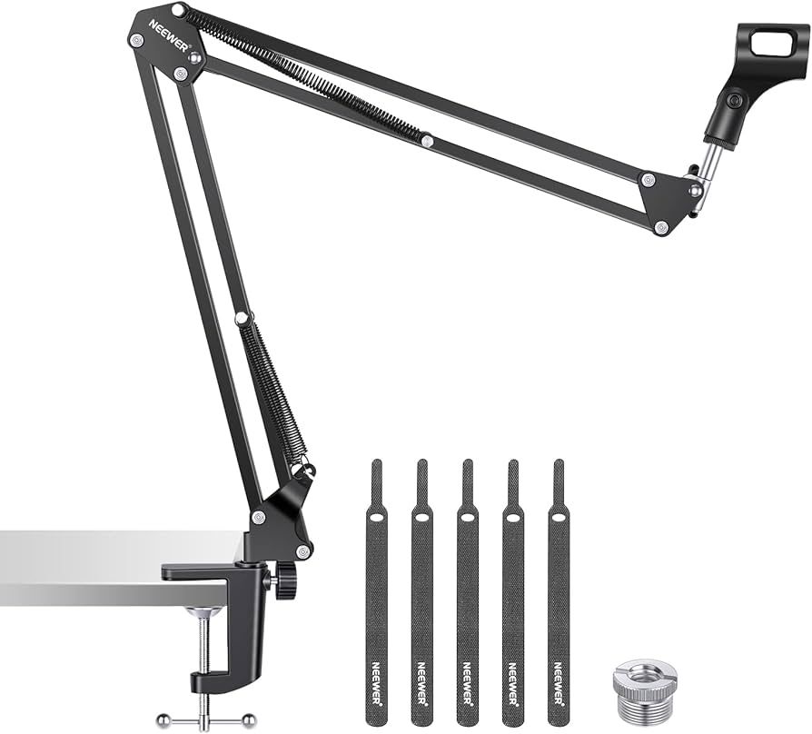 Neewer Microphone Arm Stand, Suspension Boom Scissor Mic Arm Stand with 3/8” to 5/8” Screw an... | Amazon (US)