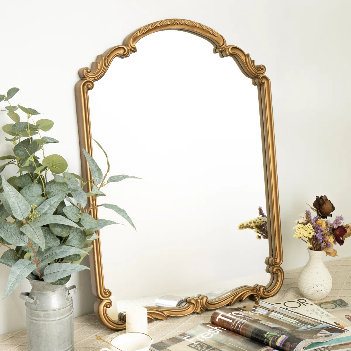 Ahnaish Gold Arch Decorative Mirror for Fireplace, EntrywayByHouse of Hampton®4.9Rated 4.9 out o... | Wayfair North America