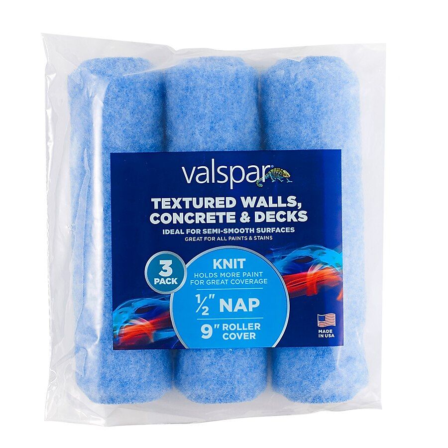 Valspar 3-Pack 9-in x 1/2-in Nap Knit Polyester Paint Roller Cover Lowes.com | Lowe's
