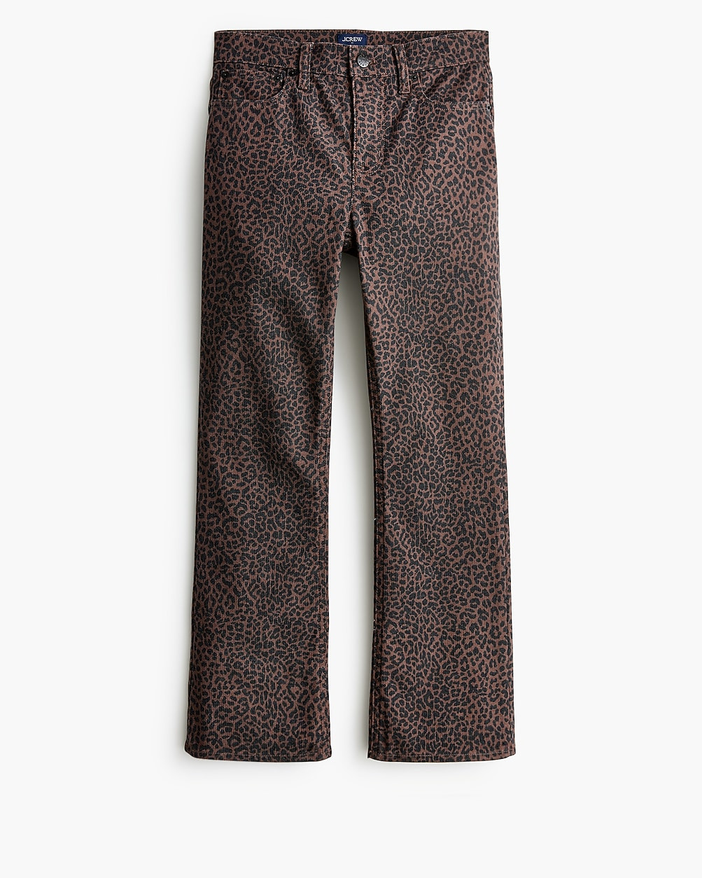 Leopard mid-rise flare crop jean in all-day stretch | J.Crew Factory