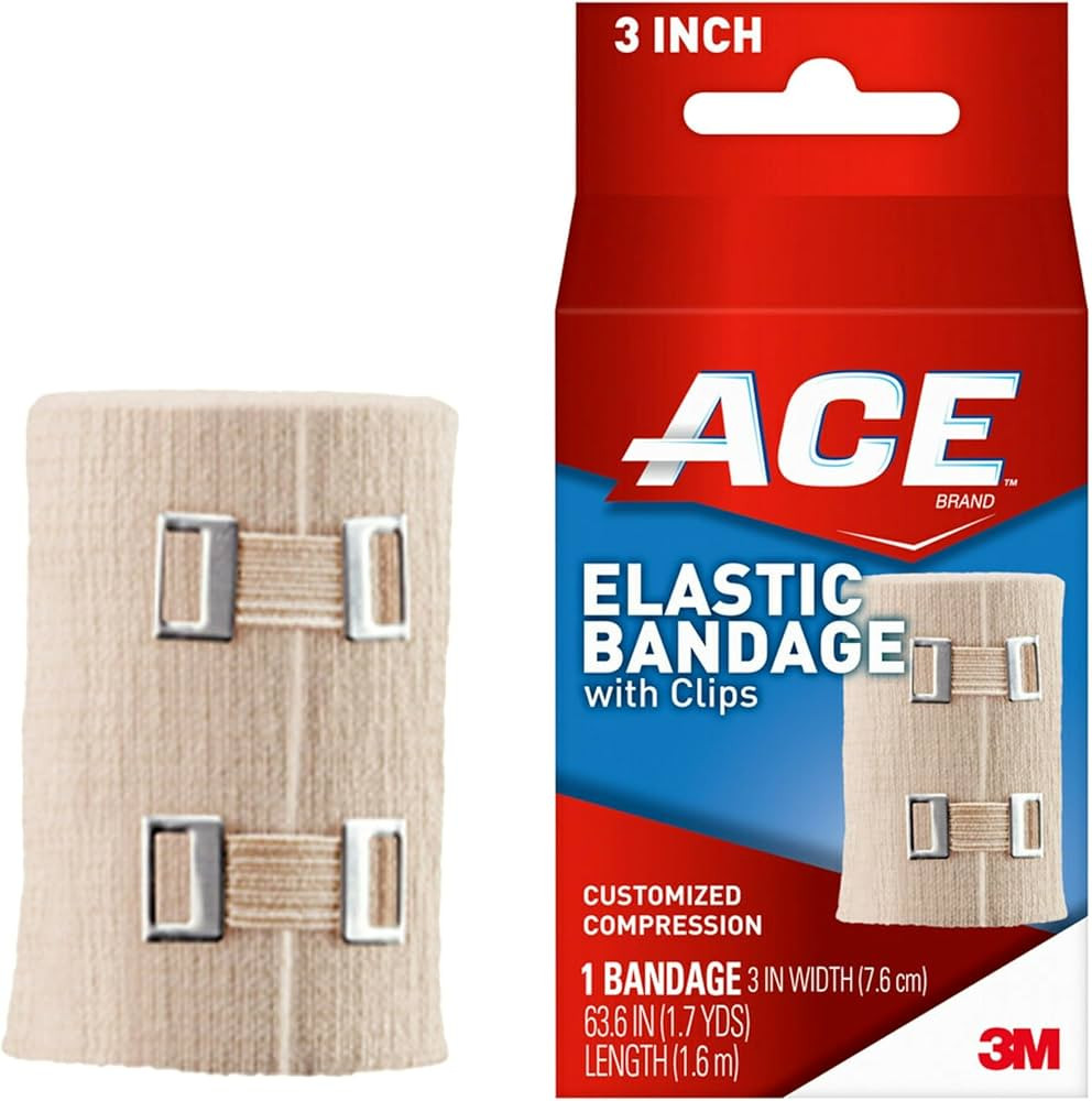 ACE 3 Inch Elastic Bandage with Clips, Beige, Great for Elbow, Ankle, Knee and More, Ideal for Sp... | Amazon (US)
