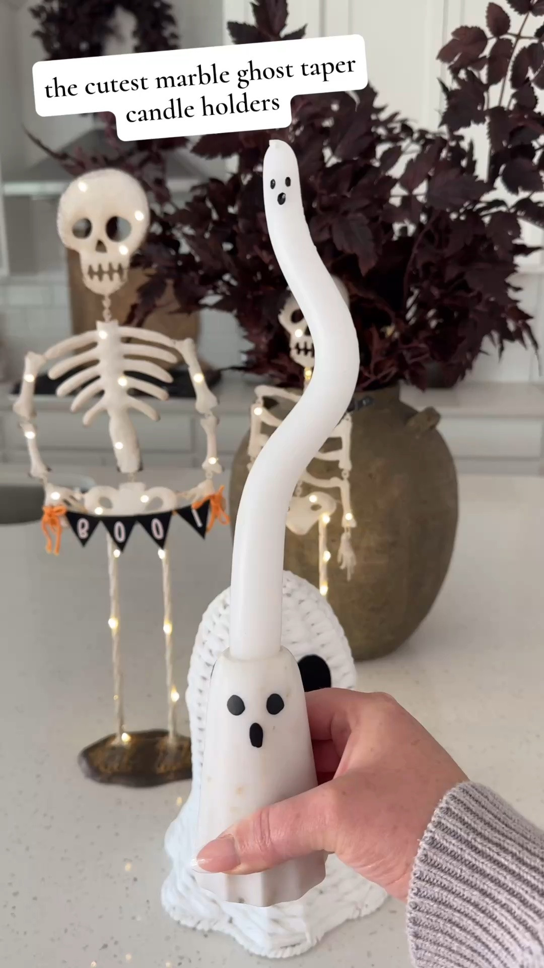#ad #mudpiegiftpartner the cutest marble ghost taper candle holders from @Mud Pie Pie! Use code CHRISTIN20 for 20% off sitewide at mudpie.com.

#LTKSaleAlert #LTKHome #LTKSeasonal