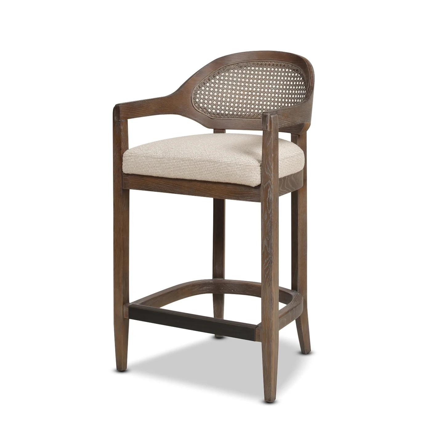 Jennifer Taylor Home Americana Mid-Century Modern 26" Cane Back Counter Stool, Taupe Beige Textur... | Walmart (US)