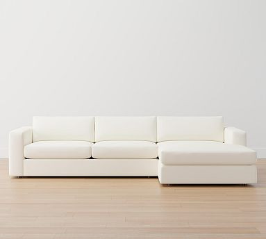 Carmel Square Arm Upholstered Sofa Double Chaise Sectional | Pottery Barn (US)