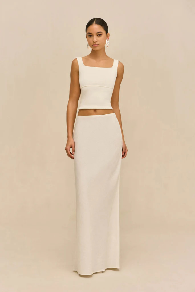 CHANTEL SKIRT - OFF WHITE LINEN | Cult Gaia - US