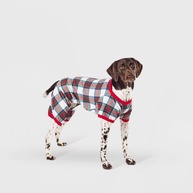 Dog and Cat Holiday Tartan Print Matching Family Pajama Set - Wondershop™ Cream | Target