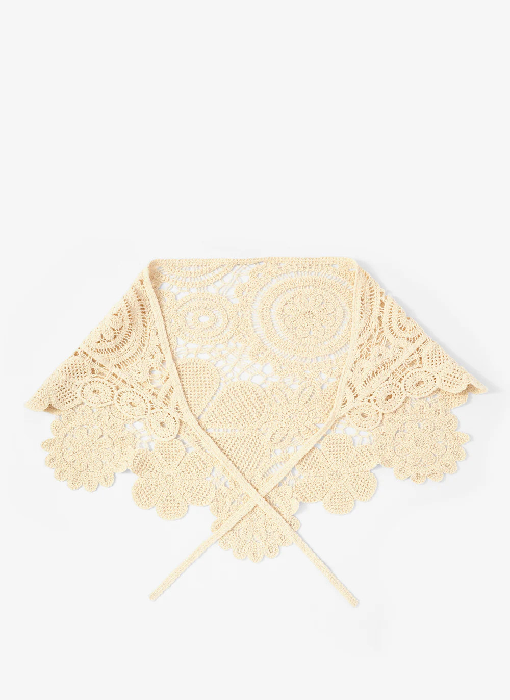 Cream Crochet Wrap Scarf | Mint Velvet