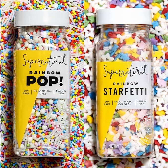 Rainbow Pop! & Starfetti Natural Sprinkle Kit by Supernatural, Confetti & Nonpareils, No Artifici... | Amazon (US)