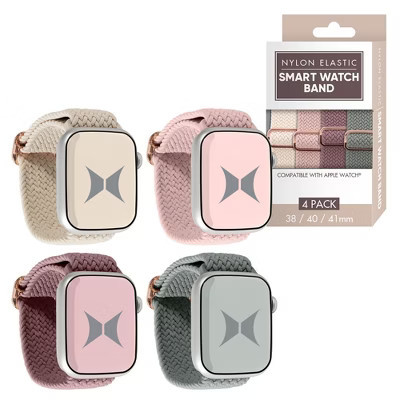 Xtreme Unisex Smart Watch Nylon Braided Elastic Band 4 Pack – Small Size, Breathable, Adjustable, 38/40/41 mm, Compatible with Apple Watch Band | Target