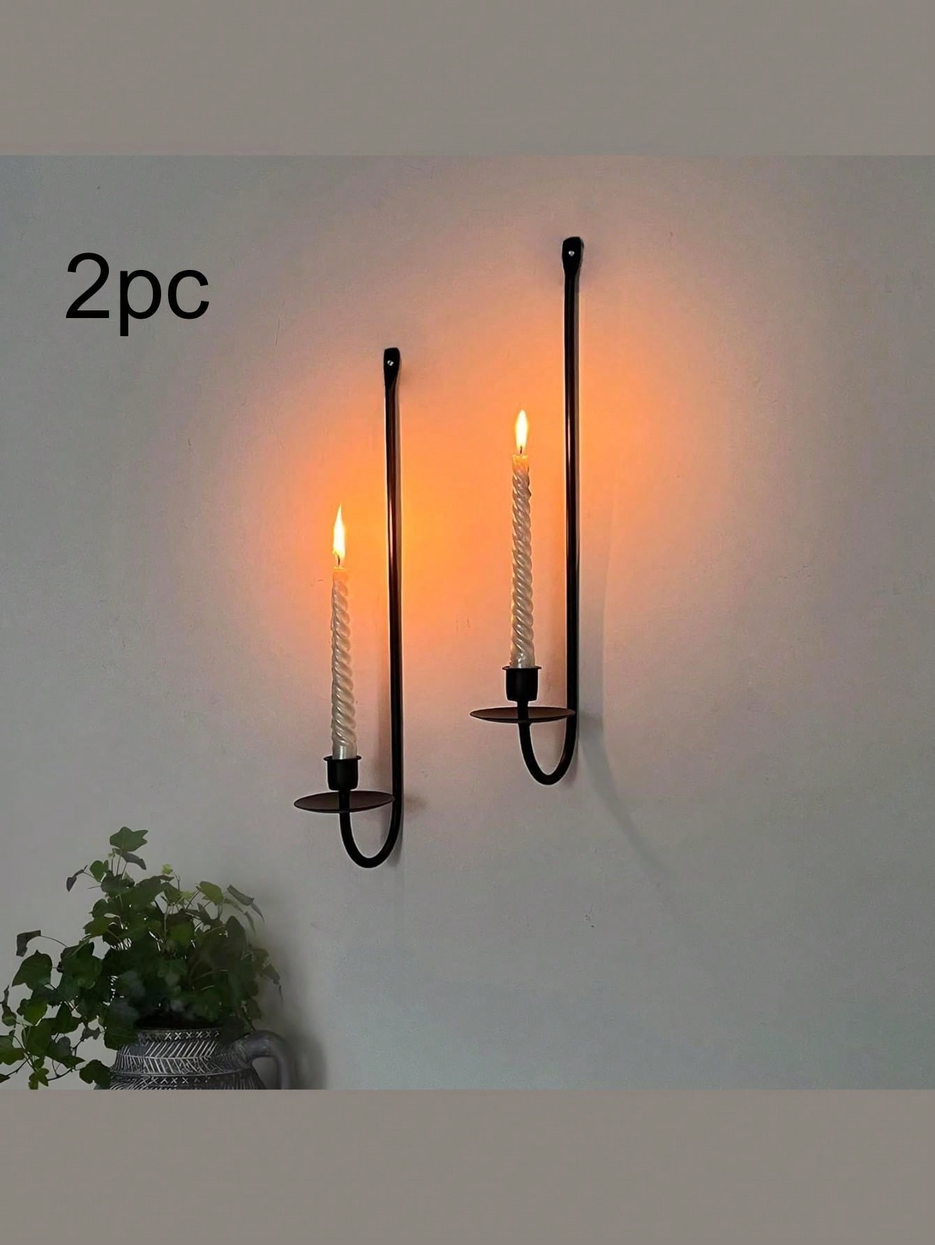 2 piezas Soportes de vela montados en la pared de estilo moderno y sencillo para Halloween, espel... | SHEIN