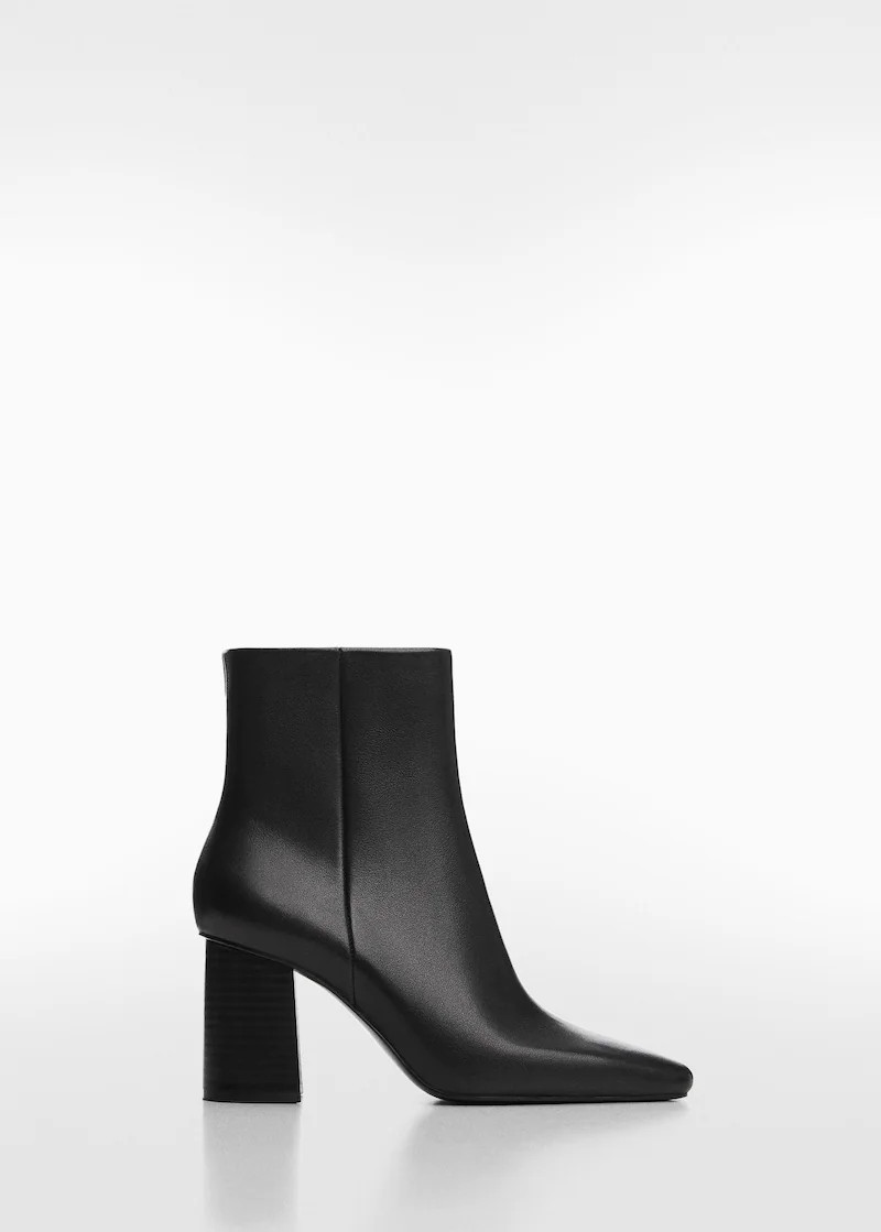 Squared toe leather ankle boots | MANGO (US)