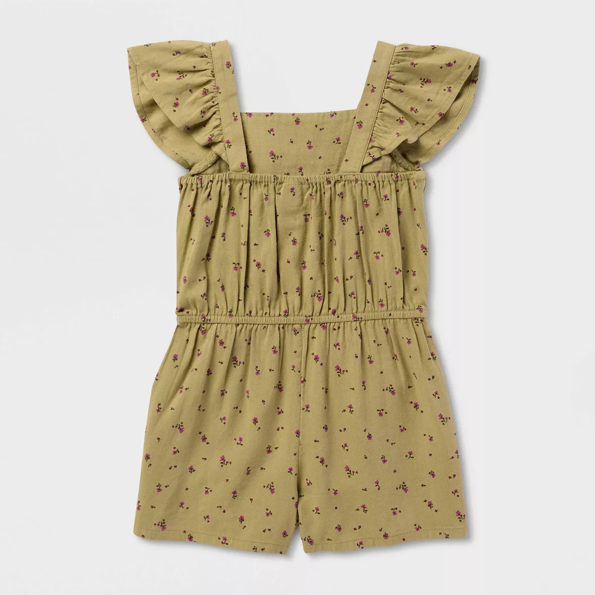 Toddler Girls' Floral Romper - Cat & Jack™ Olive 12M | Target