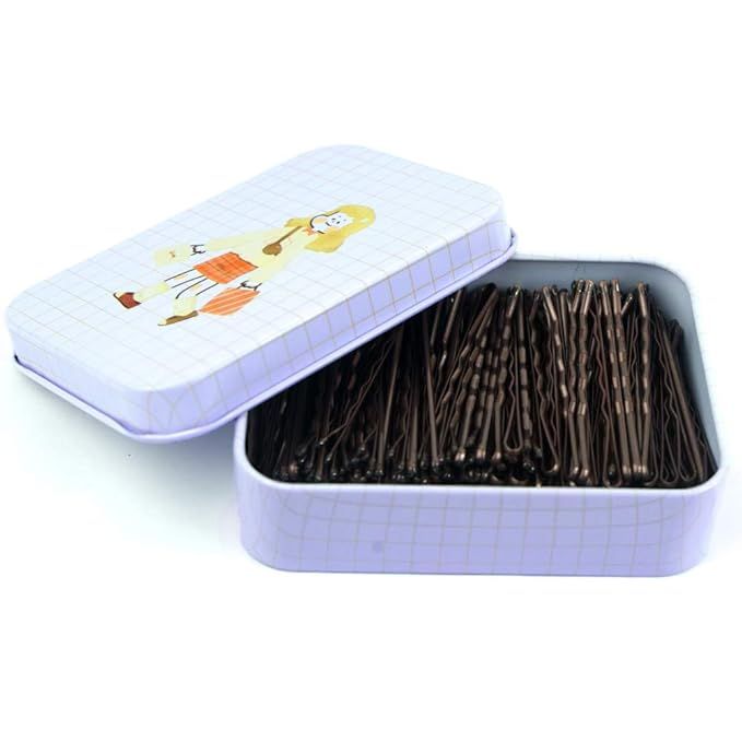 MAORULU Hair Bobby Pins Brown with Cute Case, 200 CT Bobby Pins for Buns, Premium Hair Pins for K... | Amazon (US)