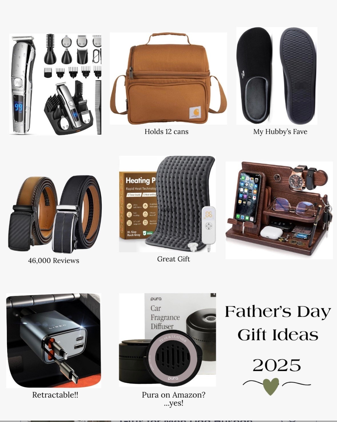 🎁 Father's Day Gift Alert! Some of these items are on sale and have coupons!  🎁 There are more gift ideas linked than what is on the board. Sharing some of the BEST Amazon finds for Dad this year – tried, tested, and husband-approved! 😉 
My man absolutely LOVED getting these cozy slippers for his birthday and this stylish wallet that is made for men her carry their wallet in their BACK POCKET. Plus, check out this sleek razor set with a stand for keeping things organized, a game-changing hands-free heating pad, AND amazing deals on Pura car scent diffusers (yes PURA IS on AMAZON!!!) happening NOW on Amazon!🙌

More to come follow along! 

#FathersDay #GiftsForDad #AmazonGift #GiftForHim #LTKGifts #LTKFathers  
 #LTKFindsUnder50 #LTKFamily