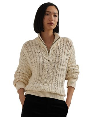 Ralph Lauren Quarter Zip Sweater  | Bloomingdale's Women | Bloomingdale's (US)