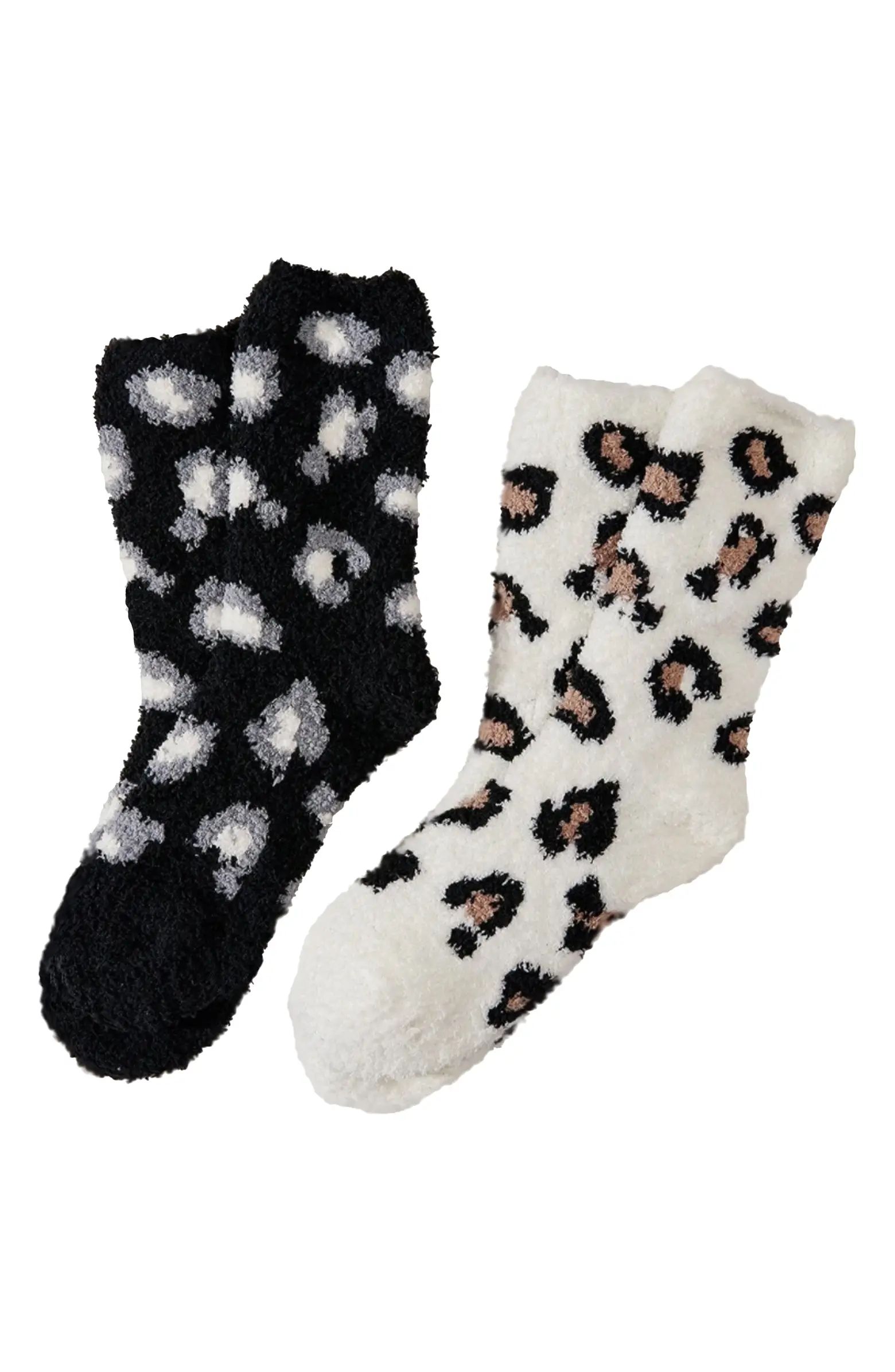 Stems 2-Pack Cozy Leopard Print Socks | Nordstrom | Nordstrom
